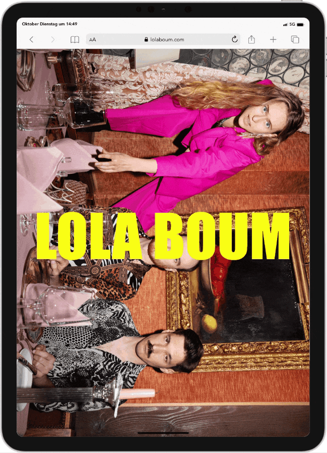 Lola Boum Webseite Scroll